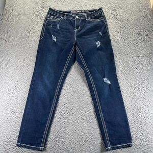 Rebel & Soul Jeans Womens 16 Blue Cotton Denim Skinny Faded Stretch Distressed